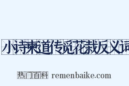 小诗柬道传觅花栽反义词是什么意思的图片